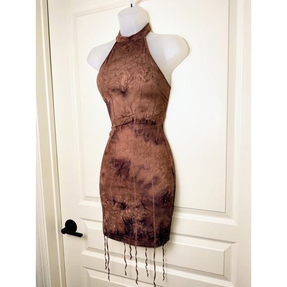 New Small Boho Sand Style Dune Dress Bodycon Fringe Festival Desert Tie‎ Dye - Picture 3 of 6